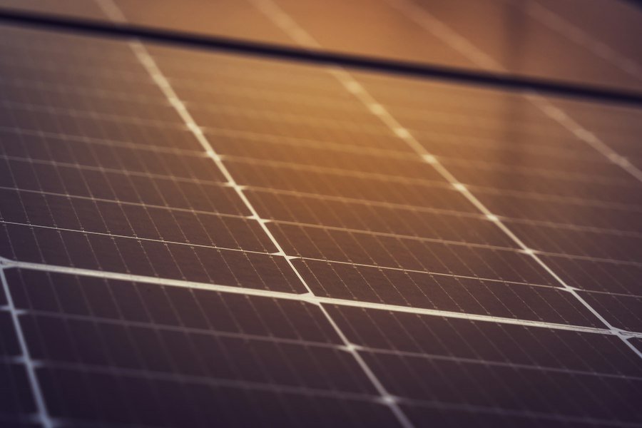 Detalle de un panel solar